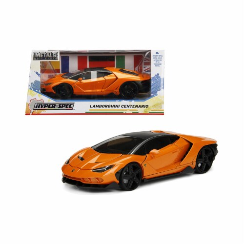 Jada 99363 Lamborghini Centenario Metallic Orange Hyper-Spec 1 by 24 Diecast Model Car Perspective: front