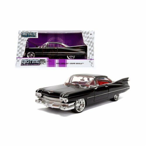 Jada Toys 99989 1 isto 24 1959 Cadillac Coupe DeVille Diecast Model Car, Black Perspective: front