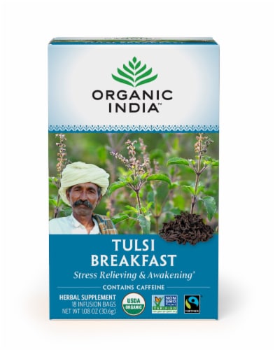 Organic India™ Tulsi Breakfast Herbal Tea Bags Perspective: front