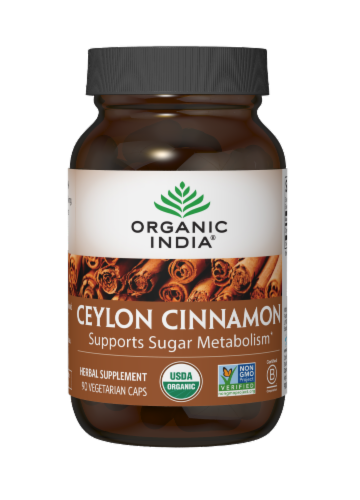 Organic India Organic Herbal Supplement -Cinnamon Perspective: front