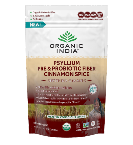 Organic India Psyllium Pre & Probiotic Fiber - Cinnamon Spice Perspective: front