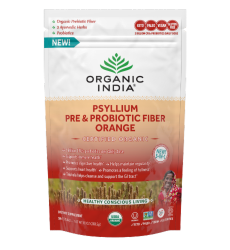 Organic India Psyllium Pre & Probiotic Fiber - Orange Perspective: front