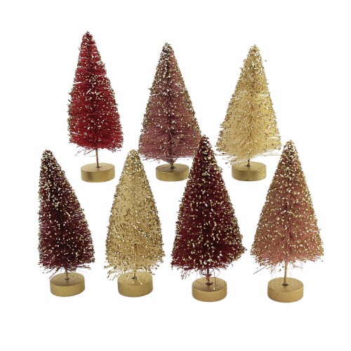 Valentine's Day Valentine Mini Bottle Brush Tre Plastic Set/7 Glittered Lc1533 Perspective: front
