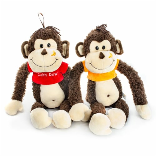 Giftable World AW120002 12.5 in. Monkey with T-Shirt - 2 Assorted Color Perspective: front