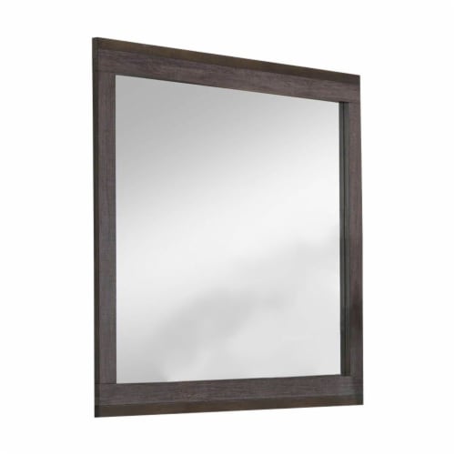 B2186-M Antique Grey Wood Frame Mirror Perspective: front