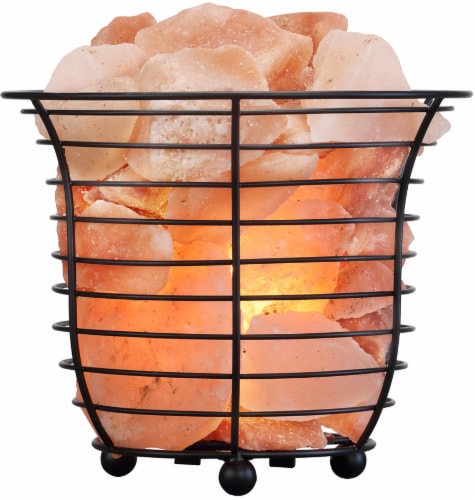 DSI Salt Crystal Basket Lamp Perspective: front
