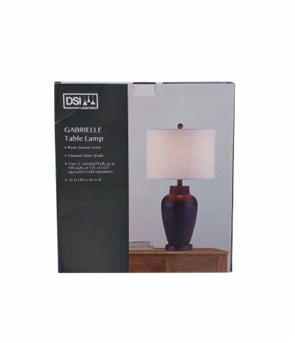 DSI Gabrielle Table Lamp - Rustic Bronze/Oatmeal Perspective: front