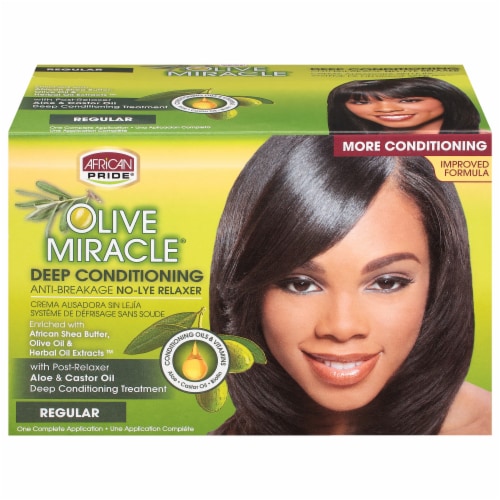 African Pride® Olive Miracle® Deep Conditioning Anti-Breakage No-Lye Relaxer Perspective: front