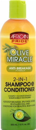 African Pride Olive Miracle 2-in-1 Shampoo & Conditioner Perspective: front