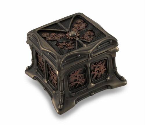 Steampunk Butterfly Bronze Finish Trinket Box Stash Box Perspective: front