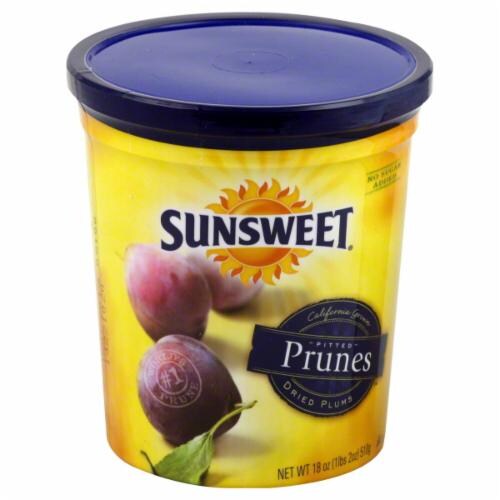 Sunsweet Prunes Canister Perspective: front
