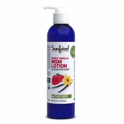 Sunfood Organic Berry Vanilla MSM Lotion Perspective: front