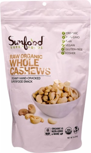 Sunfood Raw Organic Whole Cashews Perspective: front