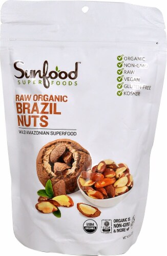 Sunfood Raw Organic Brazil Nuts Perspective: front
