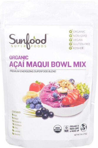 Sunfood Organic Gluten Free Acai Maqui Bowl Mix Perspective: front