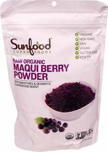 Sunfood Raw Organic Maqui Berry Powder Perspective: front