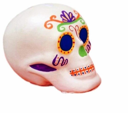 Mi Patria Fiesta Skull Piggy Bank Perspective: front
