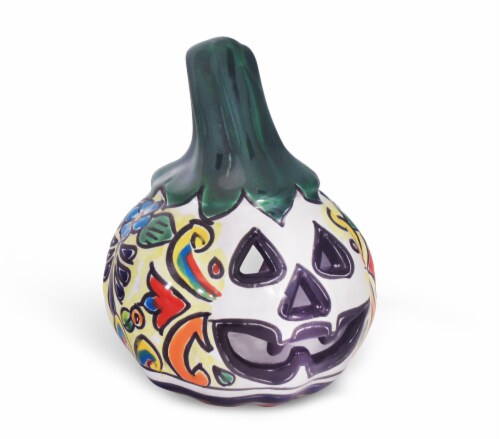 Mi Fiesta Talavera Mini Pumpkin Perspective: front