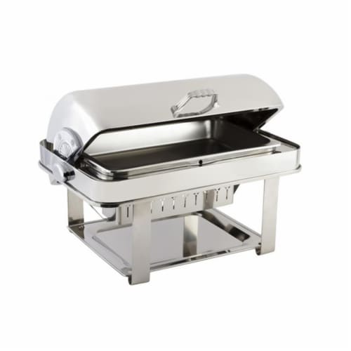 Bon Chef 12004CH Dripless Rectangle Chafer with Chrome Trim Perspective: front