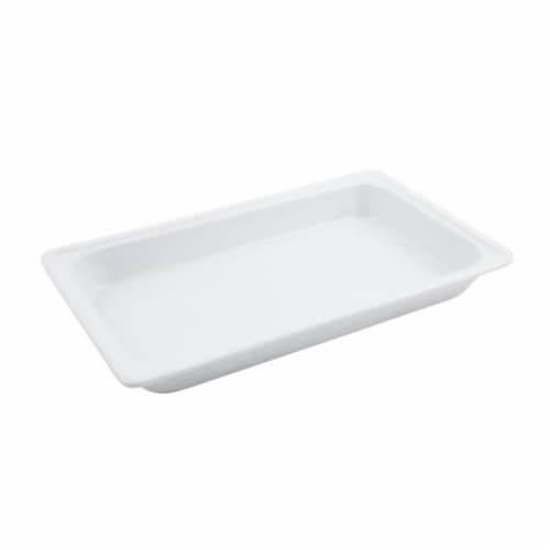 Bon Chef 12017 Rectangular Ceramic Food Pan, 20.87 x 12.62 in. Perspective: front