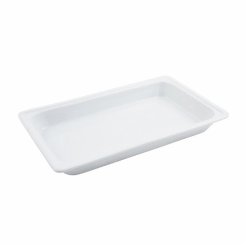 Bon Chef 12017 Rectangular Ceramic Food Pan, 20.87 x 12.62 in. Perspective: front