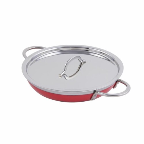 Bon Chef 11 x 2.25 in. Classic Country French Collection Saute Skillet 2qt - Red Perspective: front