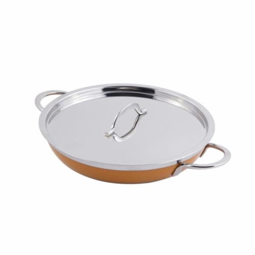 Bon Chef 60305YELLOW 11 x 2.25 in. Classic Country French Collection Saute 2 quart Pan & Skil Perspective: front