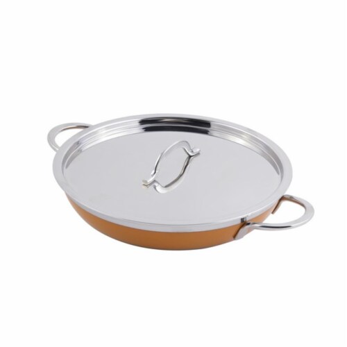 Bon Chef 60306YELLOW 11.75 x 2.37 in. Classic Country French Collection Saute 3 quart Pan & S Perspective: front