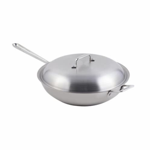 Bon Chef 60008 12 in. dia. Cucina Chefs Pan with Lid & Induction Bottom, 3.5 quart Perspective: front