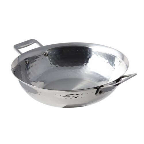 Bon Chef 60014HF 10.87 in. dia. Cucina Stir Fry Pan Hammer with 2 Handles, 2.5 quart Perspective: front