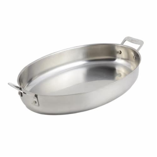 Bon Chef 60018 15.37 x 10 x 2.62 in. Cucina Oval Augratin & Induction Bottom, 4 quart Perspective: front