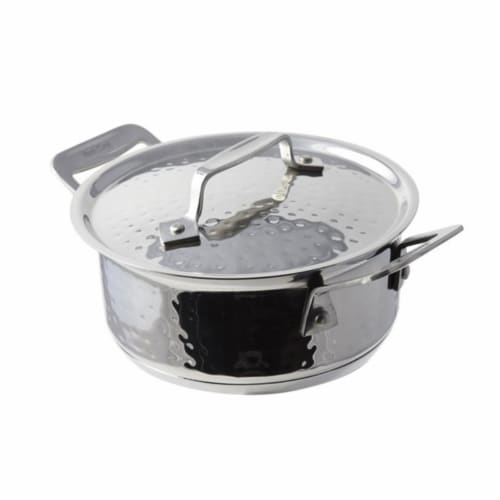 Bon Chef 6.87 in. Cucina Pan with Lid Hammered, 40 oz Perspective: front