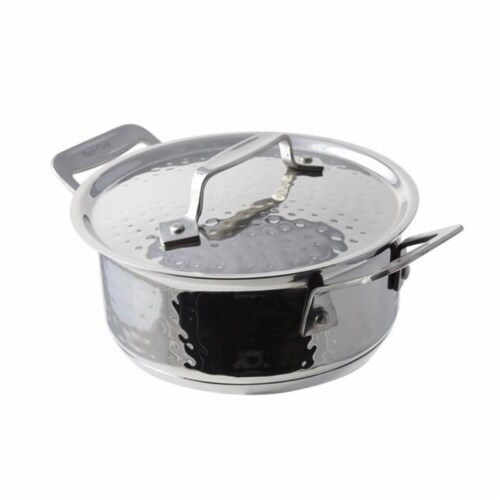 Bon Chef 6.87 in. Cucina Pan with Lid Hammered, 40 oz Perspective: front