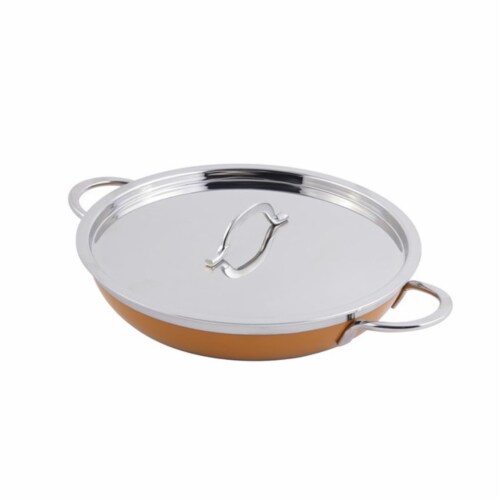 Bon Chef 60304ORANGE 10.12 x 1.87 in. Classic Country French Collection Saute 1 quart Pan & S Perspective: front