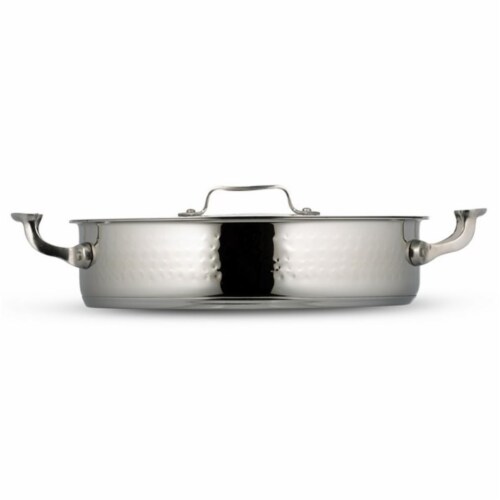 Bon Chef 60030HF 12.37 in. dia. Cucina 6 quart Pot with Cover Hammer Induction Bottom Perspective: front