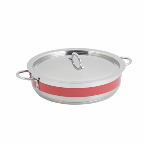 Bon Chef 60030CFRed 12.37 in. dia. Classic Country French 6 quart Pot with Cover Induction Bo Perspective: front
