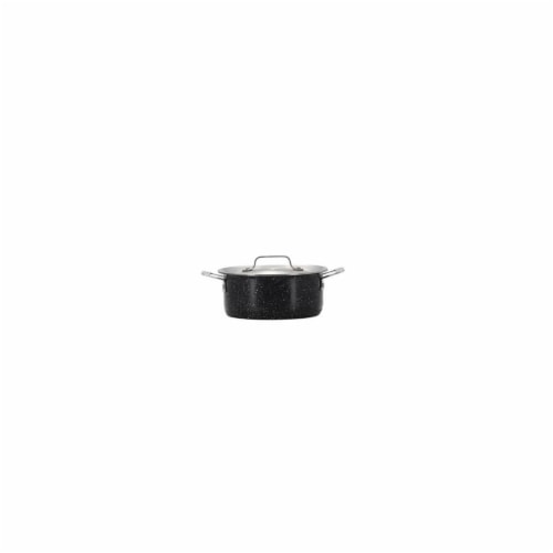 Bon Chef 60027GALAXY 36 oz Hotstone Galaxy Cucina Round Dish with Lid - Induction Bottom Perspective: front