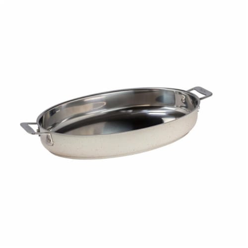 Bon Chef 60018DESERT 4 qt Hotstone Desert Cucina Oval Augratin - Induction Bottom Perspective: front