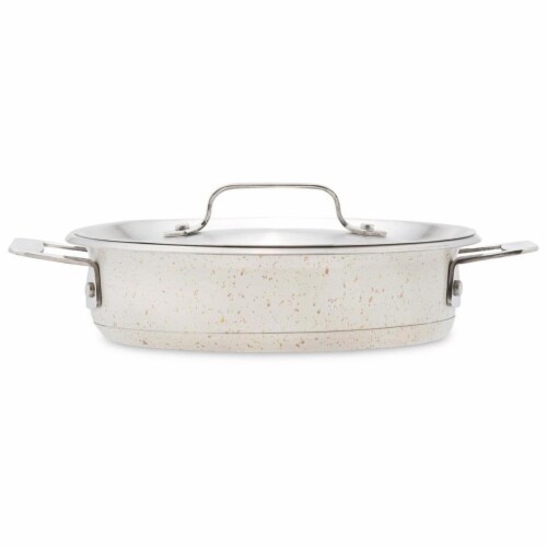 Bon Chef 60022DESERT 1 qt 24 oz Hotstone Desert Cucina Round Casserole with Lid - Induction B Perspective: front