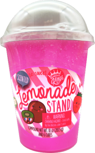 Compound Kings® Lemonade Stand Slime Cup - Strawberry Kiwi Lemonade Perspective: front
