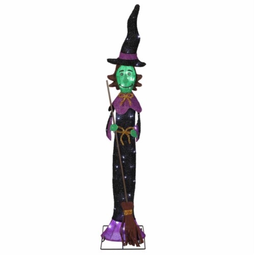 Puleo Halloween LED Prelit Witch Yard Decor Perspective: front