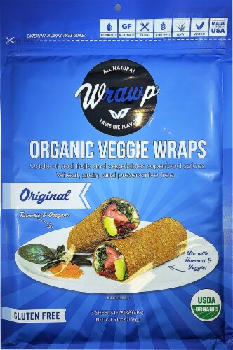 WrawP  Organic Veggie Wraps Gluten-Free Paleo   Original Perspective: front