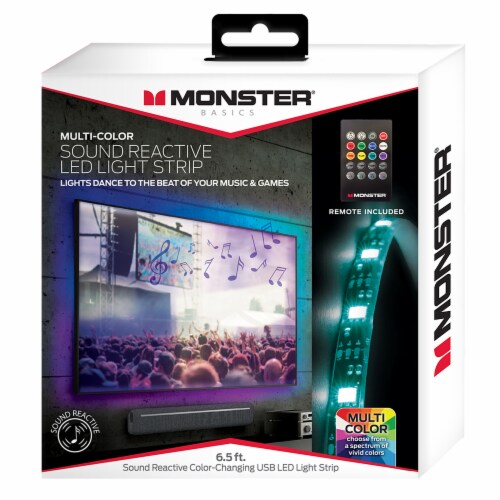 Monster® Sound Reactive LED Light Strip Perspective: front