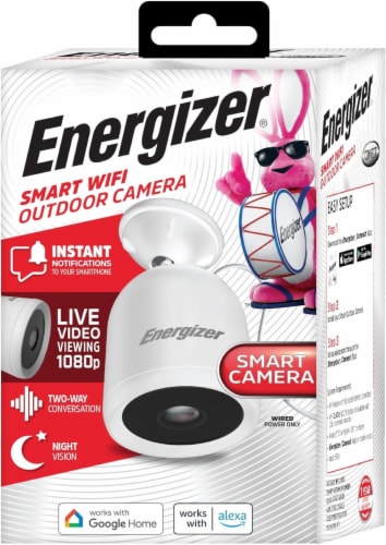 Energizer® Smart Wi-Fi 1080p Outdoor Camera - White Perspective: front