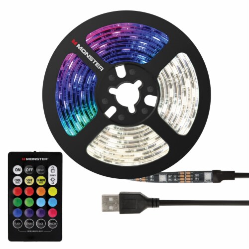 Monster MLB7-1027-BLK Multi-Color and Multi-White LED Light Strip, 6.5 ft.,  1 - Fry's Food Stores