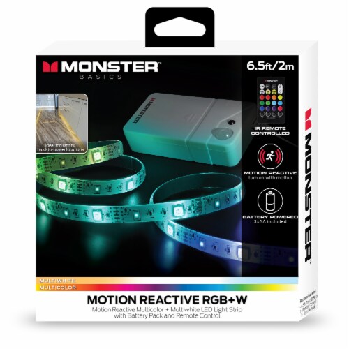 Monster RGBW Motion LED Strip with Remote 1 ct Gerbes Super Markets