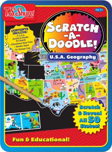 Bendon T.S. Shure® USA Geography Scratch-A-Doodle! Perspective: front
