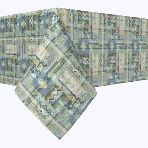 Square Tablecloth, 100% Polyester, 70x70", Abstract Paisley Squares Perspective: front