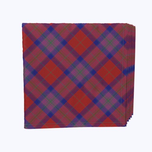 Napkin Set, 100% Polyester, Set of 4, 18x18 , Autumn Tartan Plaid Perspective: front