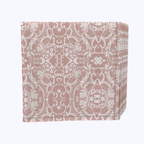 Napkin Set, 100% Polyester, Set of 4, 18x18 , Crochet Lace Perspective: front